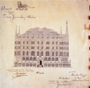 Dibujo De Casa De Botines De Antonio Gaudí